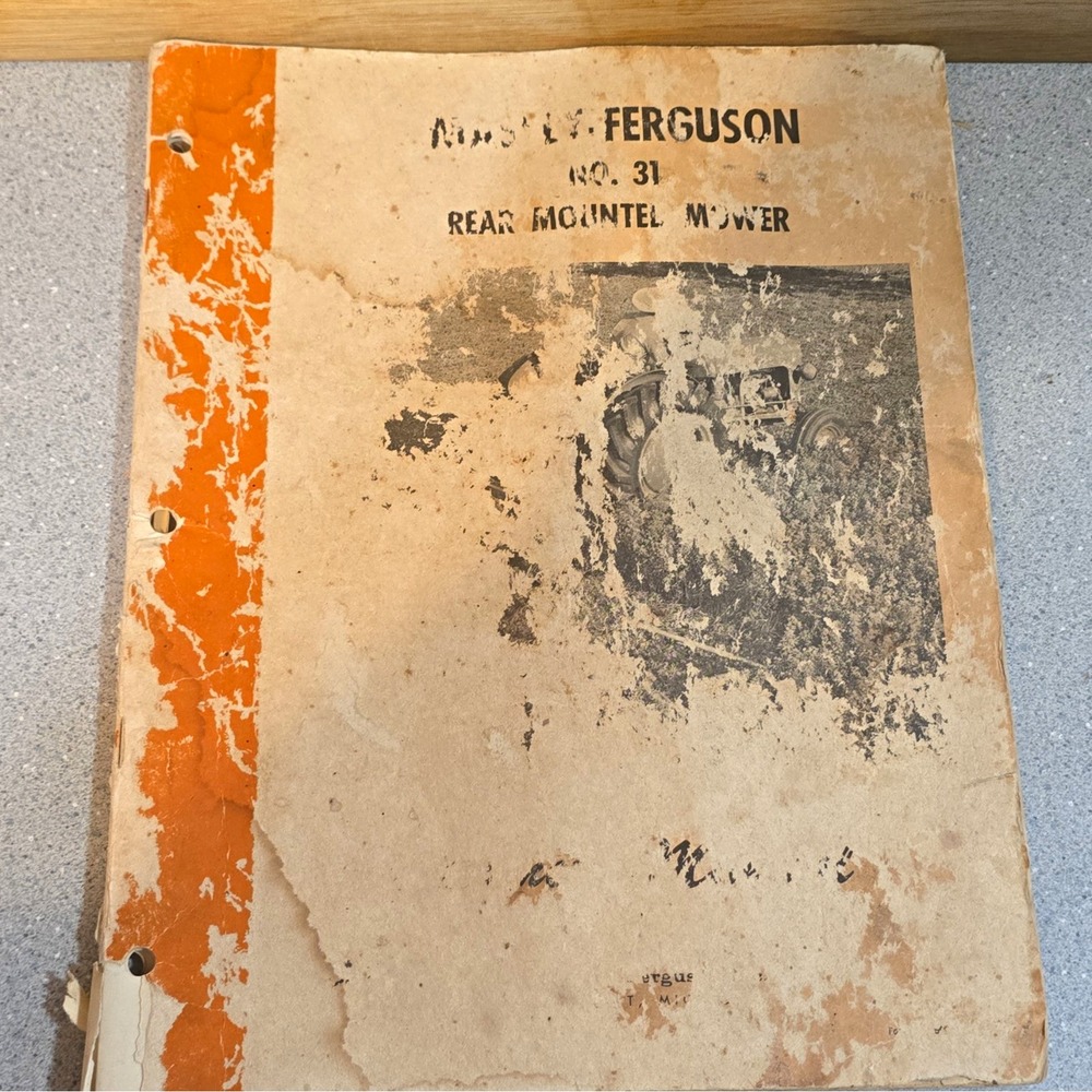Vintage Massey-Ferguson No. 31 Rear Mounted Mower Operator/Instructions Manual